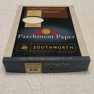 NIB SOUTHWORTH Printer Parchment Paper 250 Sheets 8 1/2 x 11 Ivory